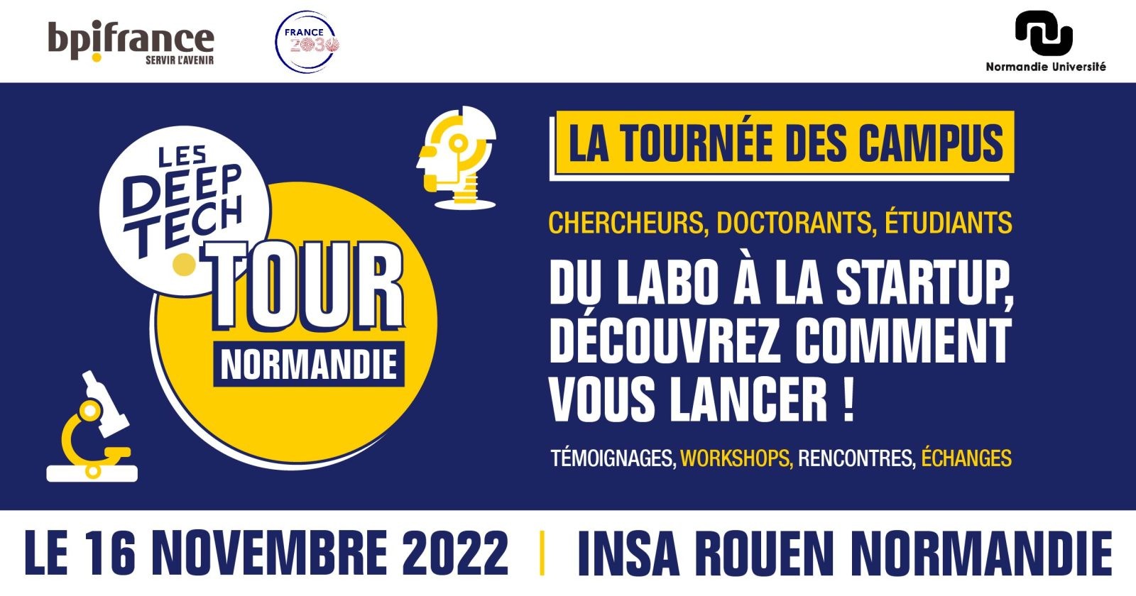 Inserm Transfert partenaire du Deeptech Tour Normandie le 16 novembre !